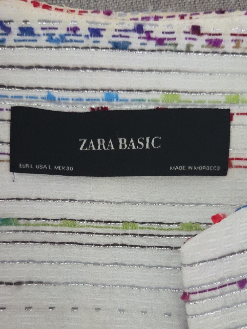Zara Ivory Tweed Jacket with Multicolor Thread Detail - Picture 2 of 7
